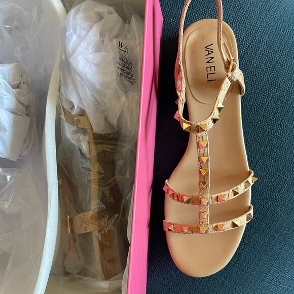 Vaneli Natural Cork Sandals - Picture 1 of 3
